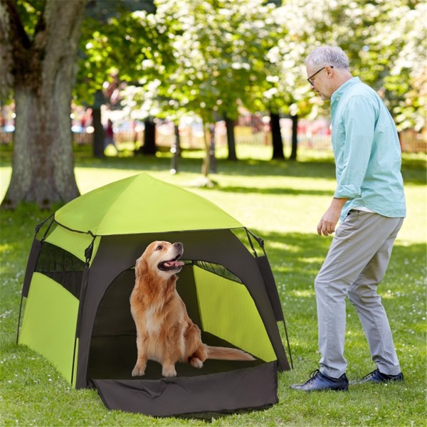 HKM-7170493 Pet Camping Tent with Sunburn Protection and Ventilation for Large Dogs