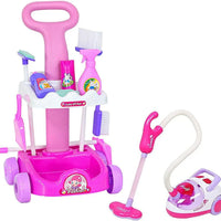 HKM-717075 Kids Pretend Play Cleaning Set - 11 Pcs Broom and Accessories for Ages 2 to 13