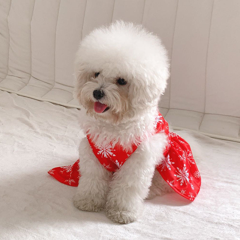 HKM-7172029 Christmas Pet Vest and Skirt Set for Dogs - Princess Style, Sizes S to XL, Polyester Material