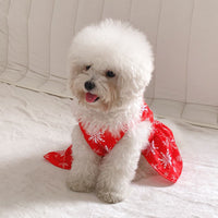 HKM-7172029 Christmas Pet Vest and Skirt Set for Dogs - Princess Style, Sizes S to XL, Polyester Material