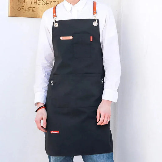 HKM-717267 Canvas Work Apron for Restaurant, Bakery, and Florist – Custom Logo Options Available