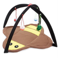 HKM-7173053 Cartoon Cat Play Tent and Hammock - Foldable Cat Bed with Balls and Patterns