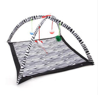 HKM-7173053 Cartoon Cat Play Tent and Hammock - Foldable Cat Bed with Balls and Patterns