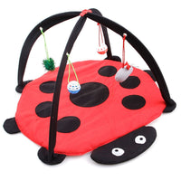 HKM-7173053 Cartoon Cat Play Tent and Hammock - Foldable Cat Bed with Balls and Patterns