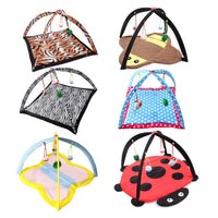 HKM-7173053 Cartoon Cat Play Tent and Hammock - Foldable Cat Bed with Balls and Patterns