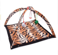 HKM-7173053 Cartoon Cat Play Tent and Hammock - Foldable Cat Bed with Balls and Patterns