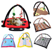 HKM-7173053 Cartoon Cat Play Tent and Hammock - Foldable Cat Bed with Balls and Patterns