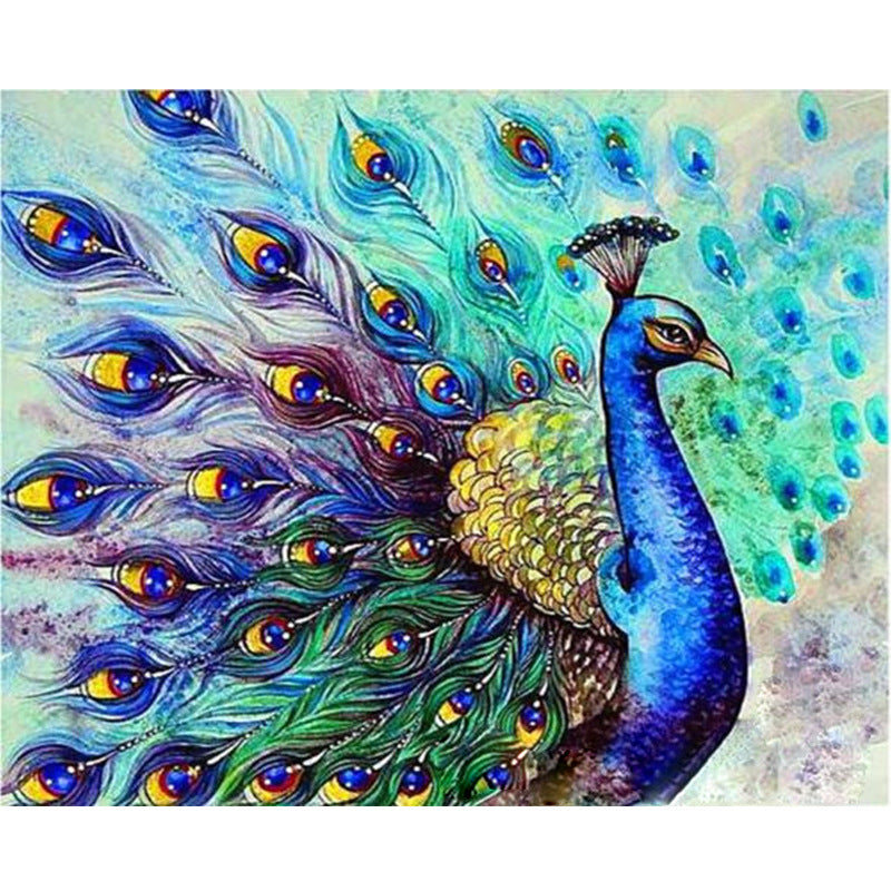 HKM-717395 DIY Oil Painting by Numbers - Beautiful Peacock Art for Home Decor, 40x50CM