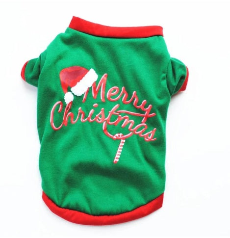 HKM-7175613 Cozy Cotton Dog Christmas Sweatshirt Vest in Multiple Styles and Sizes