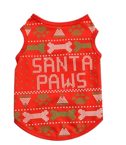 HKM-7175613 Cozy Cotton Dog Christmas Sweatshirt Vest in Multiple Styles and Sizes