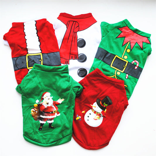 HKM-7175613 Cozy Cotton Dog Christmas Sweatshirt Vest in Multiple Styles and Sizes