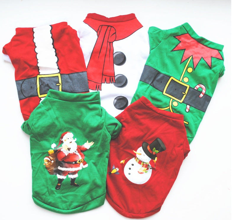 HKM-7175613 Cozy Cotton Dog Christmas Sweatshirt Vest in Multiple Styles and Sizes