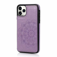 HKM-717651 Mobile Phone Case with Coin Purse Functionality - Simple Imitation Leather Flip Card Holder in Multiple Colors