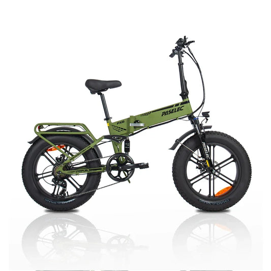 HKM-717715 20-Inch 13AH Lithium Battery Foldable Electric Fatbike with 7-Speed Gears and Disc Brakes