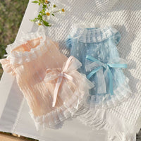 HKM-7177789 Chiffon Lace Bow Dress for Pets - Stylish Blue and Pink Skirt - Sizes 2XS to 3XL
