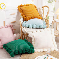 HKM-717779 Knitted Throw Pillow Cover - Nordic Modern Design, Available in Various Colors (45x45CM)