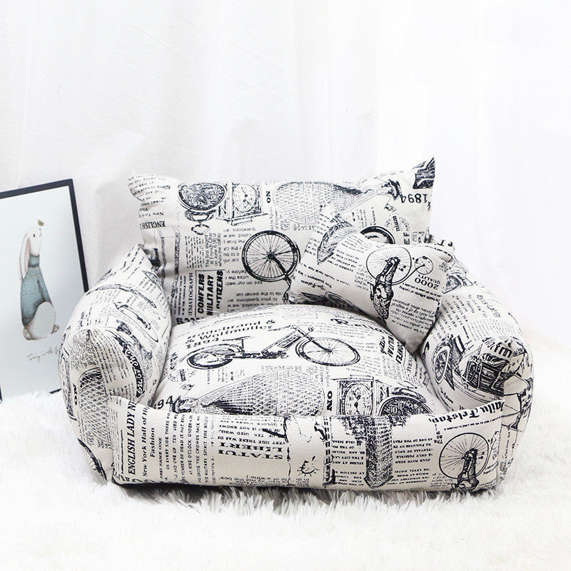HKM-717779 Pet Supplies Autumn And Winter Sofa Pet Nest Canvas