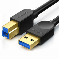 HKM-717779 USB 3.0 Printer Data Cable - Oxygen-Free Copper, Gold-Plated, Available in 0.5m to 3m Lengths