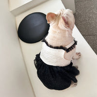 HKM-7178813 Pomeranian Princess Mesh Dress in Black and White, Sizes S-XXL