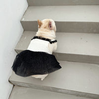 HKM-7178813 Pomeranian Princess Mesh Dress in Black and White, Sizes S-XXL