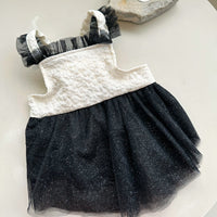HKM-7178813 Pomeranian Princess Mesh Dress in Black and White, Sizes S-XXL