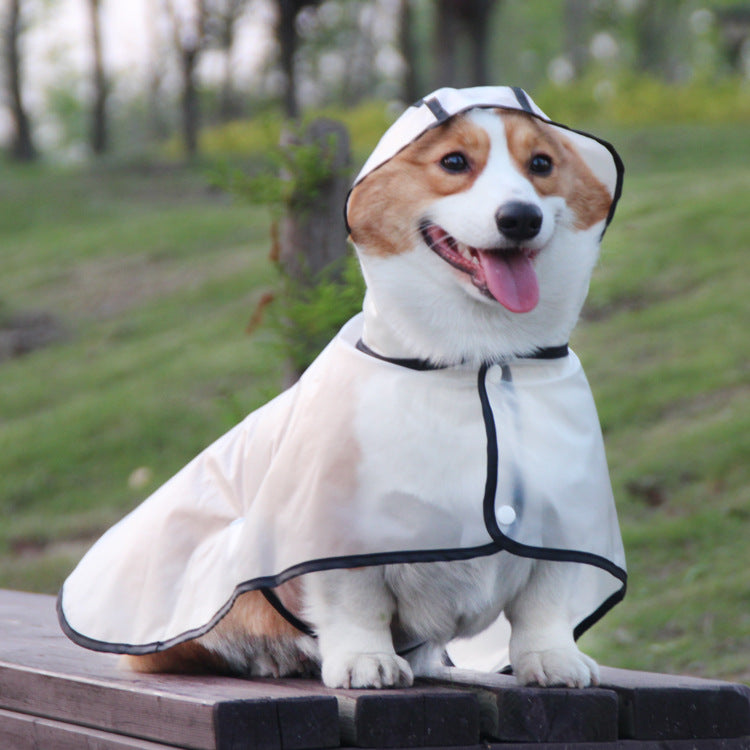 HKM-7179581 Waterproof Transparent Pet Raincoat - Ins Style Polyester Cloak in Multiple Sizes