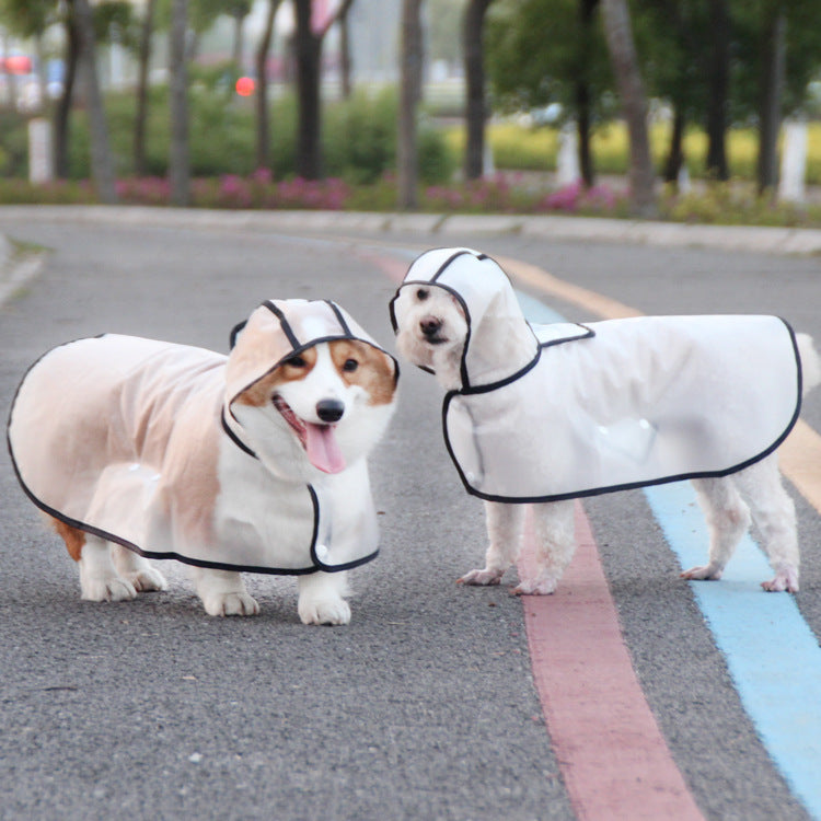 HKM-7179581 Waterproof Transparent Pet Raincoat - Ins Style Polyester Cloak in Multiple Sizes