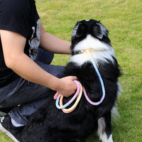 HKM-7180989 Adjustable Rainbow Cotton Dog Leash ¨C 1.8m Lightweight Traction Rope
