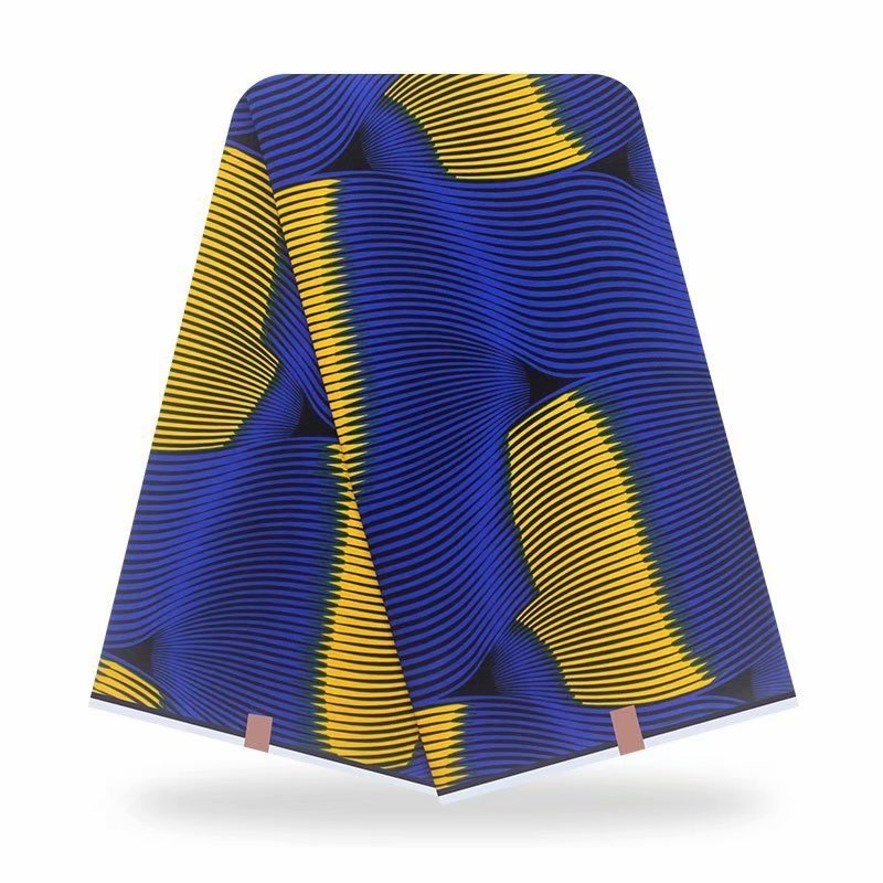 HKM-718227 Plant Print African Batik Cotton Wax Cloth - 100% Cotton, Lightweight, 115cm Wide