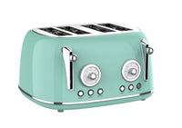 HKM-718291 Four Slice Retro Stainless Steel Pop-Up Toaster with Grill for Household Use