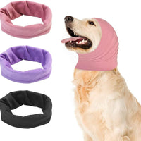 HKM-718291 Soft Cotton Pet Ear Muffs for Dogs and Cats - Anti-Noise and Warm Scarf Style Earmuffs in Pink, Black, and Purple