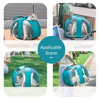 HKM-7183421 Transparent Pet Carrier Backpack for Small Animals - Breathable, Ergonomic Design with Ventilation Holes