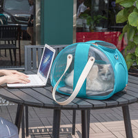 HKM-7183421 Transparent Pet Carrier Backpack for Small Animals - Breathable, Ergonomic Design with Ventilation Holes