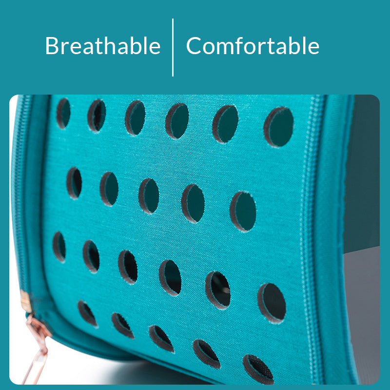HKM-7183421 Transparent Pet Carrier Backpack for Small Animals - Breathable, Ergonomic Design with Ventilation Holes