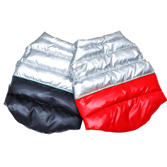 HKM-7183549 Stylish Color-Matching Law Fighting Down Jacket for Pets - White Duck Down, Multiple Sizes Available
