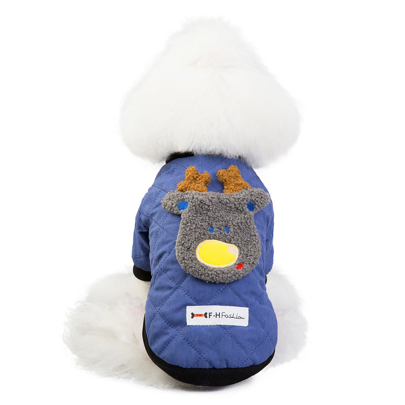 HKM-7185341 Winter Padded Jacket for Dogs - Cute Autumn and Winter Clothing in Fawn Color Options