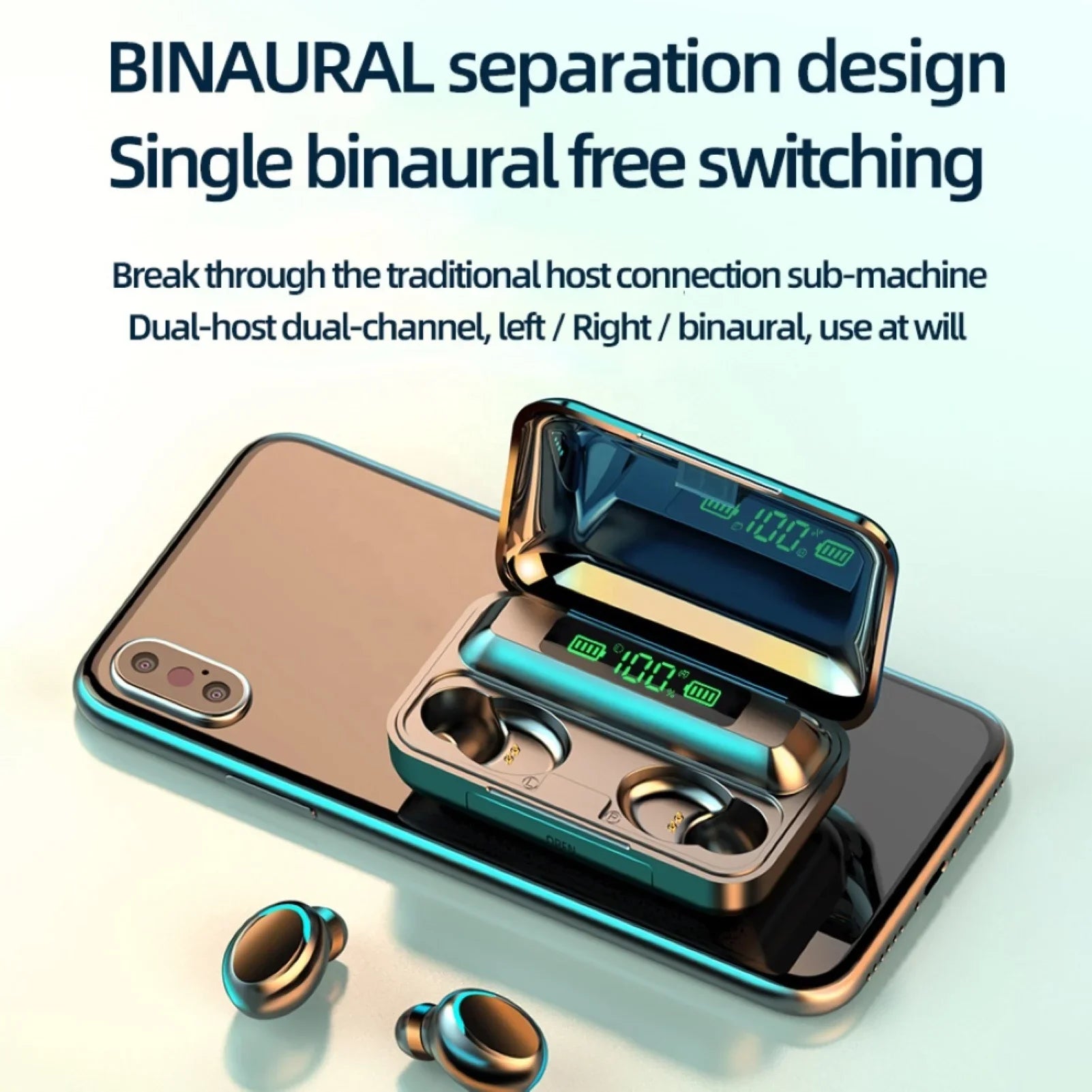 HKM-718547 Wireless Bluetooth Ear Hooks - True Wireless Headphones with Ergonomic Design and Comfortable Fit