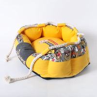 HKM-7187005 Thickening Method Dog Mat in Orange and Yellow, Sizes S and M