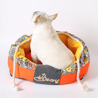 HKM-7187005 Thickening Method Dog Mat in Orange and Yellow, Sizes S and M