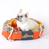 HKM-7187005 Thickening Method Dog Mat in Orange and Yellow, Sizes S and M