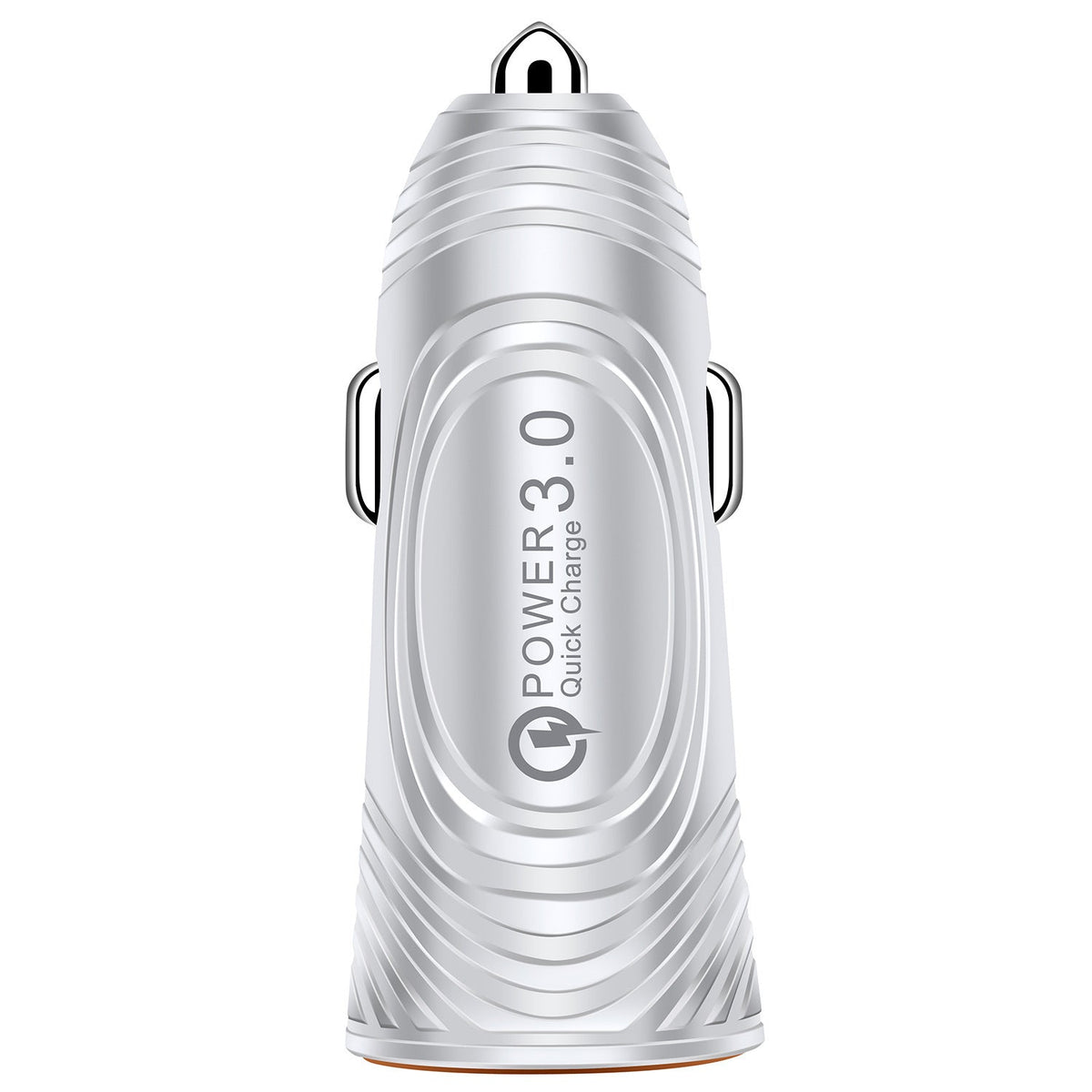 HKM-718803 Fast Charging Car Charger with QC3.0 and 3.1A USB Output in White and Black