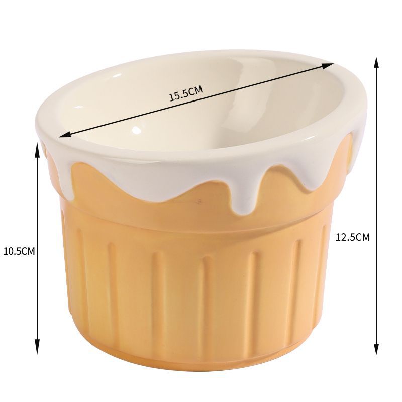 HKM-7188925 Elevated Ceramic Cat and Dog Bowl with Antislip Design for Cervical Support
