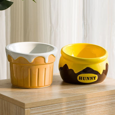HKM-7188925 Elevated Ceramic Cat and Dog Bowl with Antislip Design for Cervical Support