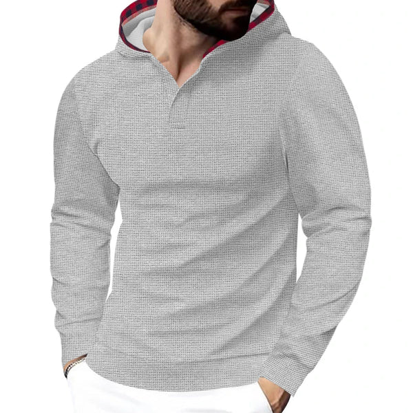 HKM-718931 Men's Pullover Solid Color Waffle Slim Sweatshirt Plus Size Fall Men's Clothing