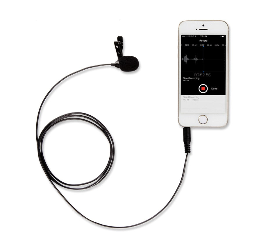 HKM-719251 Omnidirectional Lavalier Microphone with 3.5mm Connector for Voice Recording and Video Conferencing