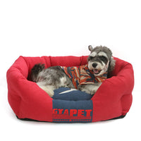 HKM-7192765 Striped Pet Nest for Dogs in Various Sizes - Red, Yellow, Green, Blue