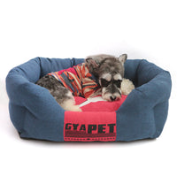 HKM-7192765 Striped Pet Nest for Dogs in Various Sizes - Red, Yellow, Green, Blue