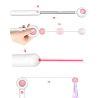 HKM-7193533 2-in-1 Retractable Cat Wand Toy with Laser and Feather Replacements
