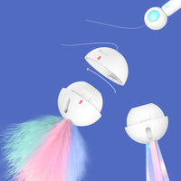 HKM-7193533 2-in-1 Retractable Cat Wand Toy with Laser and Feather Replacements