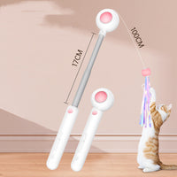 HKM-7193533 2-in-1 Retractable Cat Wand Toy with Laser and Feather Replacements